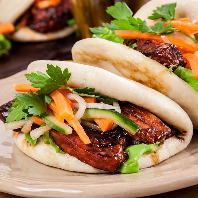 Steam Bun with BBQ Pork.