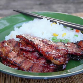 Marinated Pork Belly with Rice