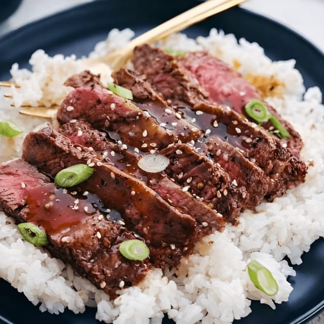 Marinated Pork Belly with Rice.