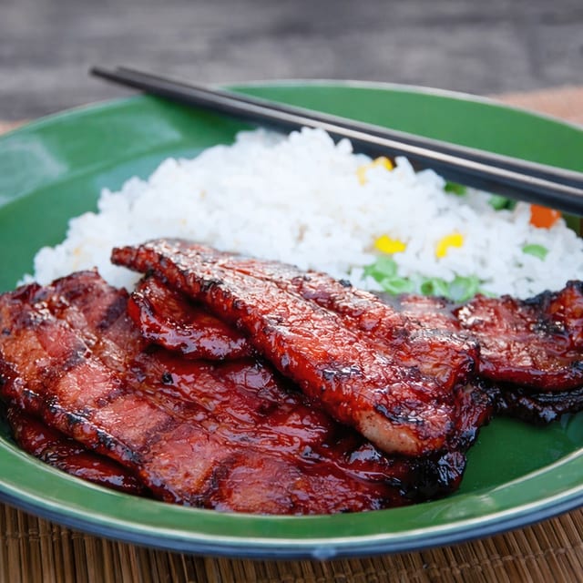 Marinated Steak with Rice.