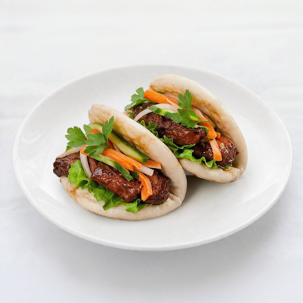 Steam Bun with BBQ Pork.