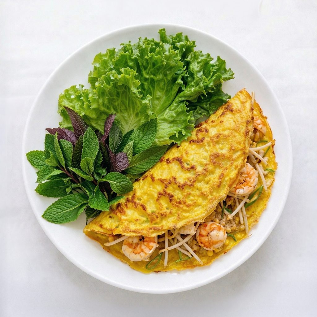 Vietnamese Crepe Salad (Banh Xeo).