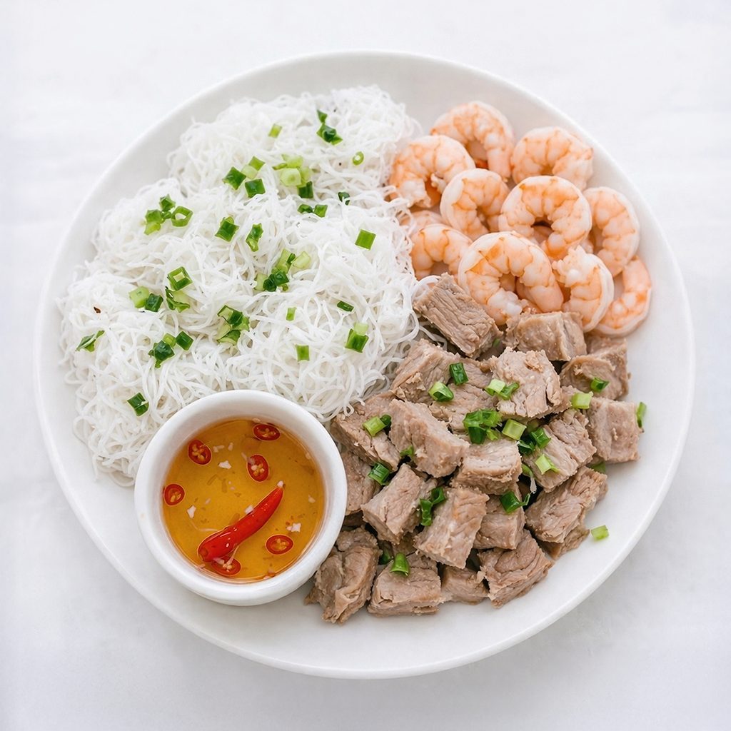 Fine Rice Noodle Salad (Banh Hoi).